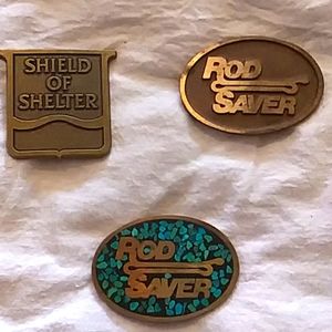 Vintage turquoise and Brass belt buckles